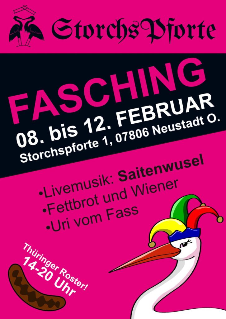 Flyer Storchpforte Fasching